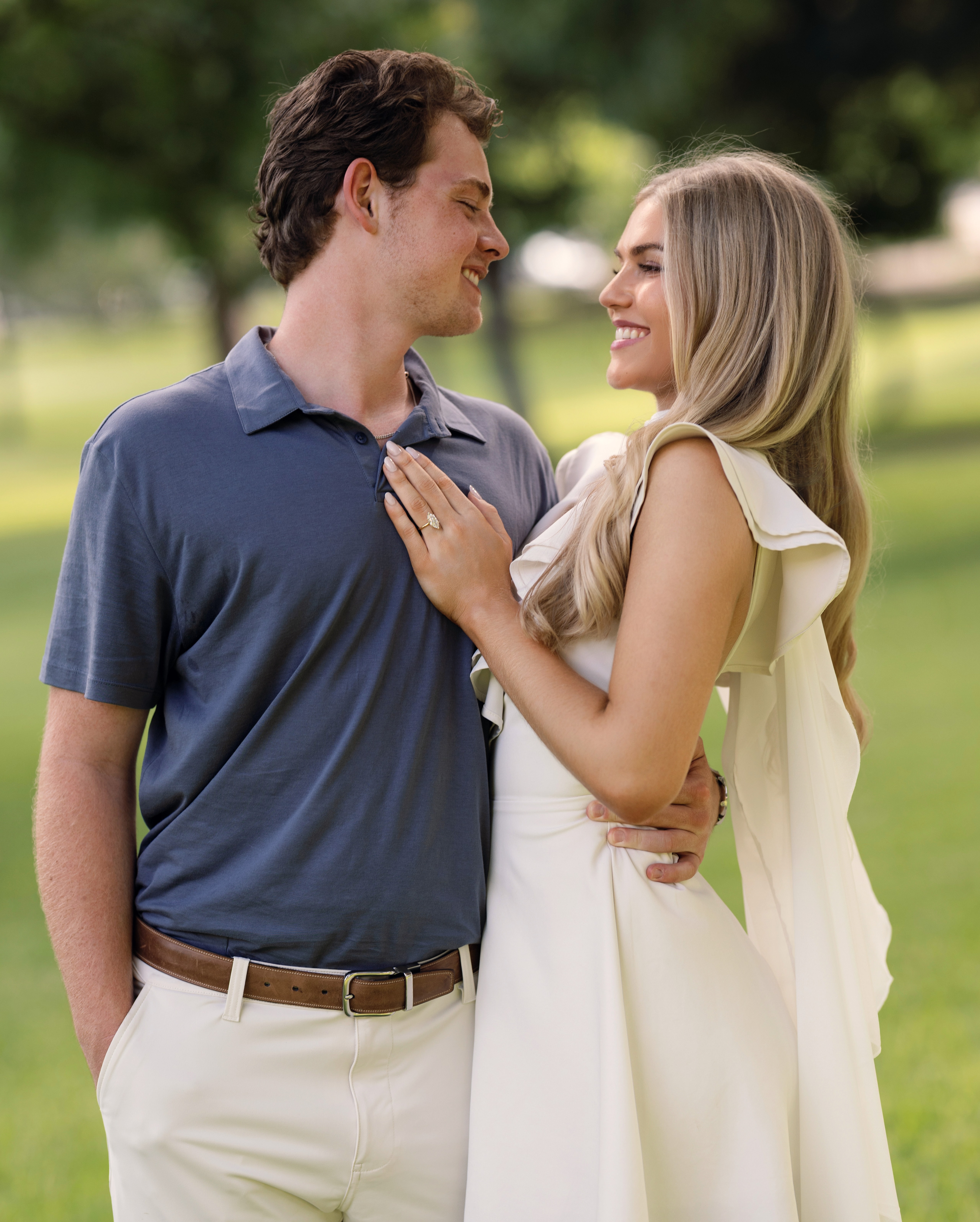 Lucy and Bridger laughing together on the Capitol lawn